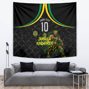 Personalized Jamaica Kingsmen Tapestry Caribbean Cricket Royal Warrior King Mascot