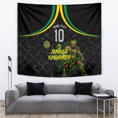 Personalized Jamaica Kingsmen Tapestry Caribbean Cricket Royal Warrior King Mascot
