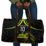 Personalized Jamaica Kingsmen Travel Bag Caribbean Cricket Royal Warrior King Mascot