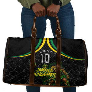 Personalized Jamaica Kingsmen Travel Bag Caribbean Cricket Royal Warrior King Mascot