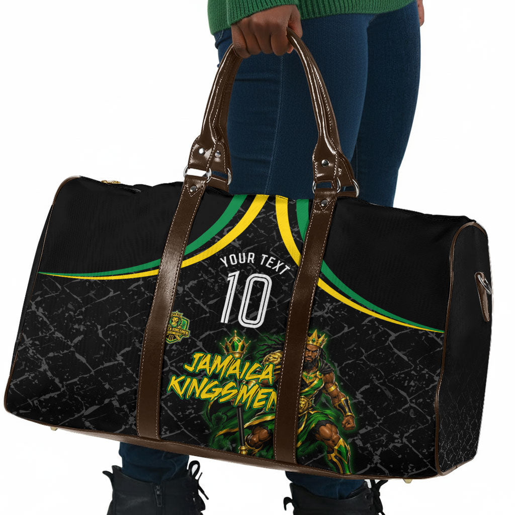 Personalized Jamaica Kingsmen Travel Bag Caribbean Cricket Royal Warrior King Mascot
