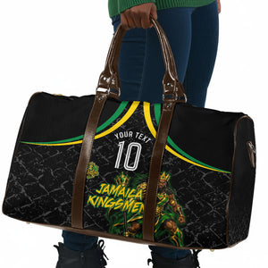 Personalized Jamaica Kingsmen Travel Bag Caribbean Cricket Royal Warrior King Mascot