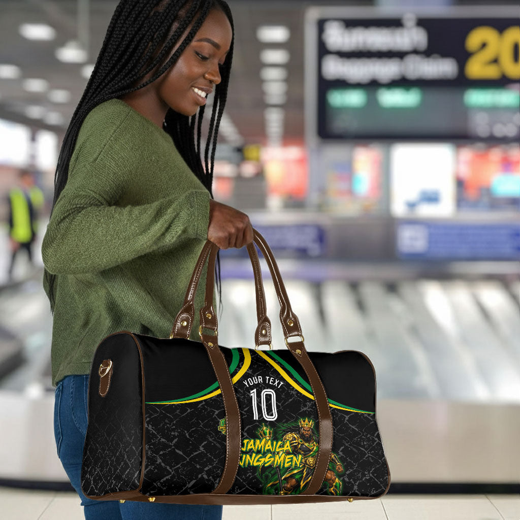 Personalized Jamaica Kingsmen Travel Bag Caribbean Cricket Royal Warrior King Mascot