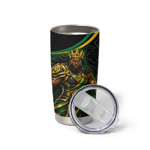 Personalized Jamaica Kingsmen Tumbler Cup Caribbean Cricket Royal Warrior King Mascot
