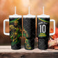 Personalized Jamaica Kingsmen Tumbler With Handle Caribbean Cricket Royal Warrior King Mascot
