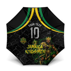 Personalized Jamaica Kingsmen Umbrella Caribbean Cricket Royal Warrior King Mascot