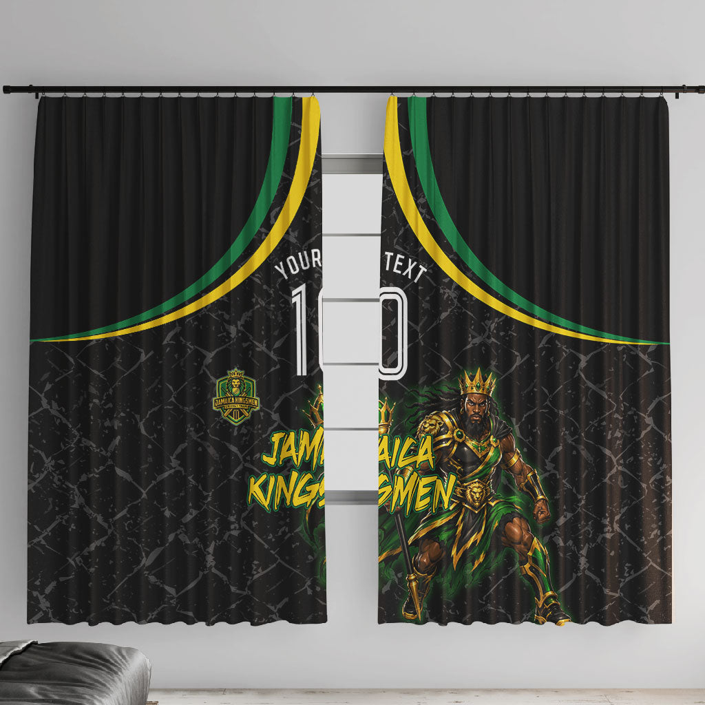 Personalized Jamaica Kingsmen Window Curtain Caribbean Cricket Royal Warrior King Mascot