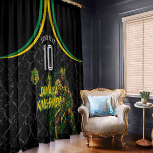 Personalized Jamaica Kingsmen Window Curtain Caribbean Cricket Royal Warrior King Mascot