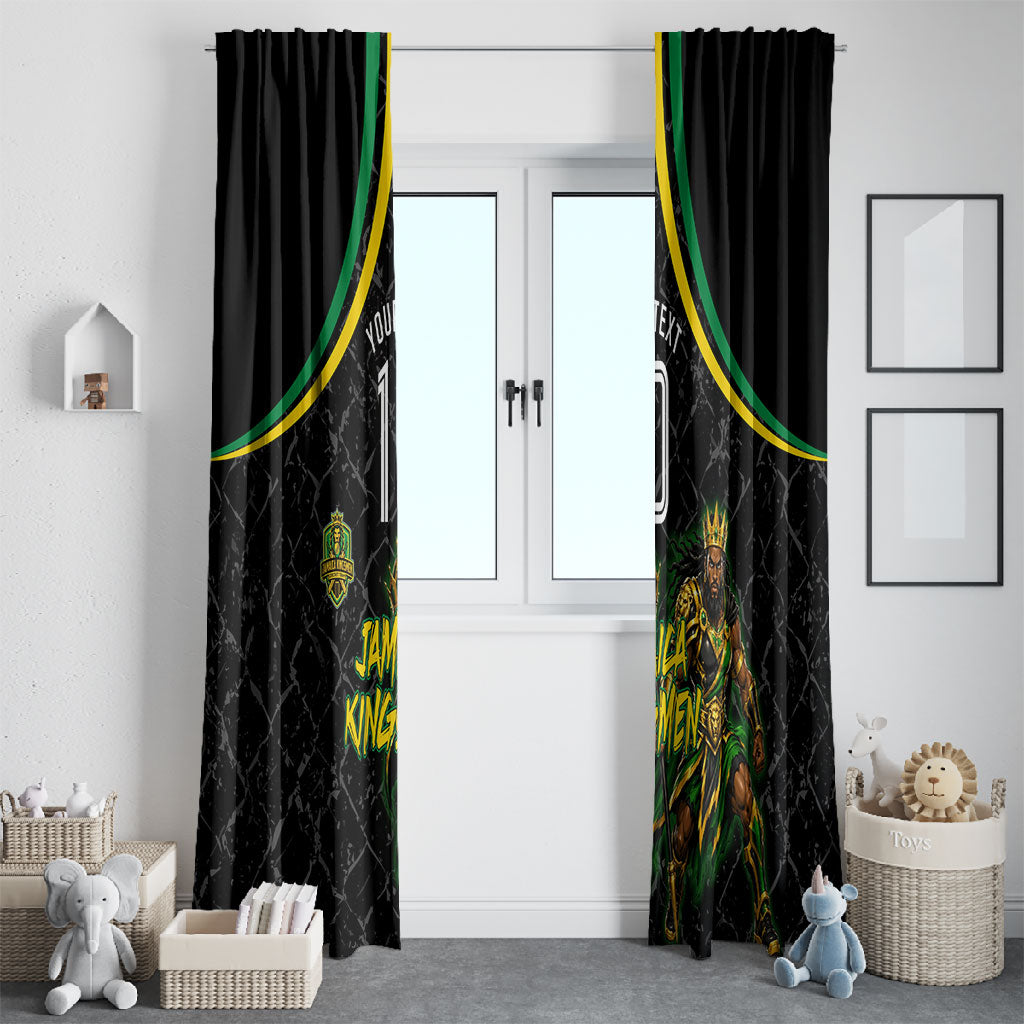 Personalized Jamaica Kingsmen Window Curtain Caribbean Cricket Royal Warrior King Mascot