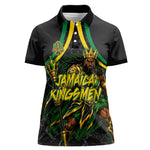 Personalized Jamaica Kingsmen Women Polo Shirt Caribbean Cricket Royal Warrior King Mascot
