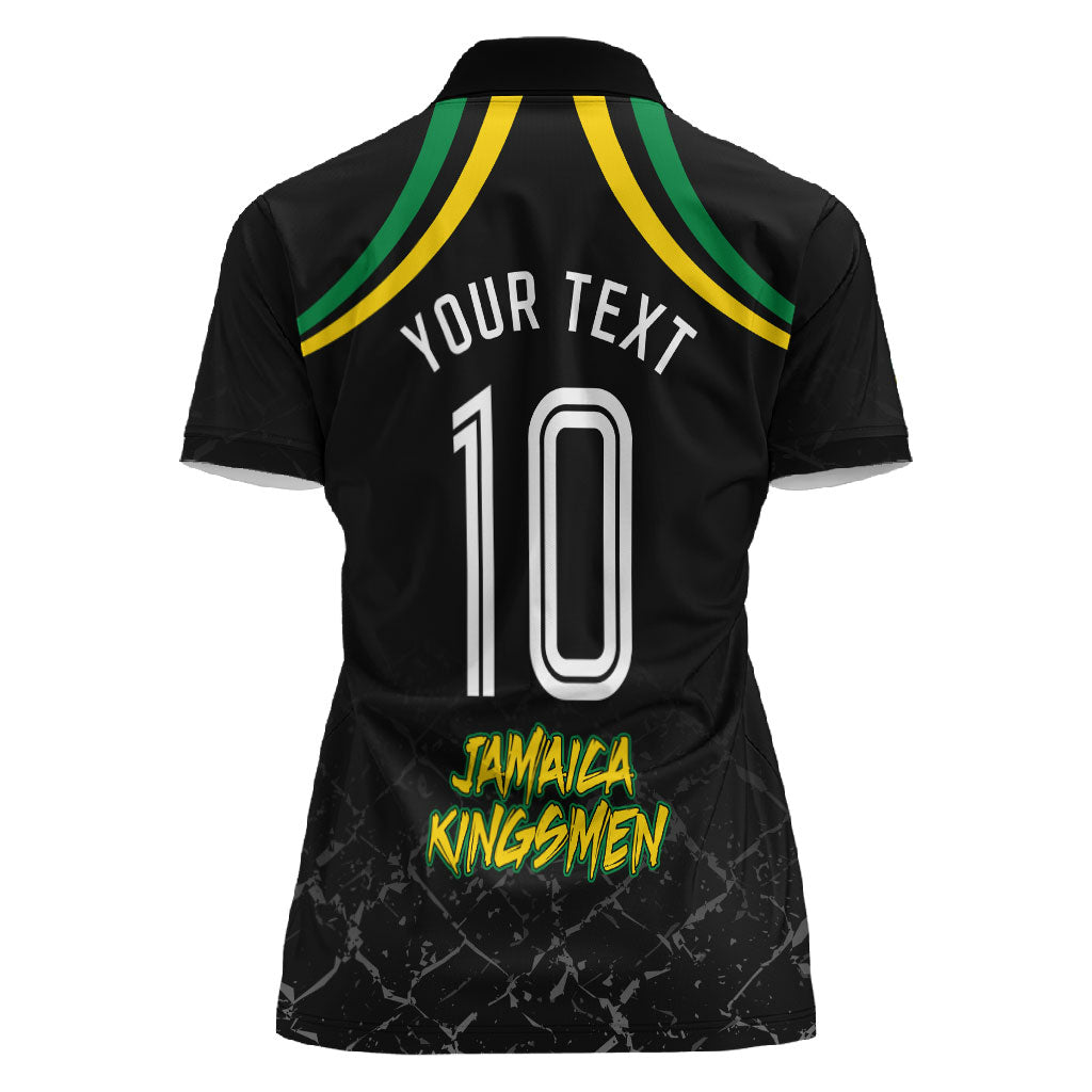 Personalized Jamaica Kingsmen Women Polo Shirt Caribbean Cricket Royal Warrior King Mascot