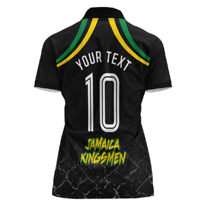 Personalized Jamaica Kingsmen Women Polo Shirt Caribbean Cricket Royal Warrior King Mascot