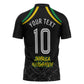 Personalized Jamaica Kingsmen Zipper Polo Shirt Caribbean Cricket Royal Warrior King Mascot