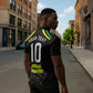 Personalized Jamaica Kingsmen Zipper Polo Shirt Caribbean Cricket Royal Warrior King Mascot