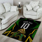 Personalized Jamaica Cricket Lion Mascot Area Rug Kingsmen Royal King Batsman Sport