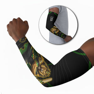 Personalized Jamaica Cricket Lion Mascot Arm Sleeves Kingsmen Royal King Batsman Sport
