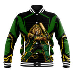 Personalized Jamaica Cricket Lion Mascot Baseball Jacket Kingsmen Royal King Batsman Sport