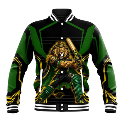 Personalized Jamaica Cricket Lion Mascot Baseball Jacket Kingsmen Royal King Batsman Sport