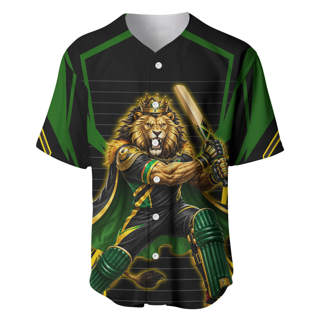 Personalized Jamaica Cricket Lion Mascot Baseball Jersey Kingsmen Royal King Batsman Sport