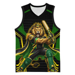 Personalized Jamaica Cricket Lion Mascot Basketball Jersey Kingsmen Royal King Batsman Sport