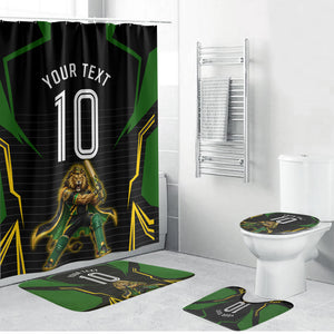 Personalized Jamaica Cricket Lion Mascot Bathroom Set Kingsmen Royal King Batsman Sport
