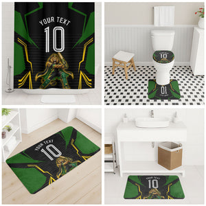 Personalized Jamaica Cricket Lion Mascot Bathroom Set Kingsmen Royal King Batsman Sport