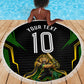Personalized Jamaica Cricket Lion Mascot Beach Blanket Kingsmen Royal King Batsman Sport