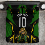 Personalized Jamaica Cricket Lion Mascot Bedding Set Kingsmen Royal King Batsman Sport