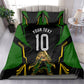 Personalized Jamaica Cricket Lion Mascot Bedding Set Kingsmen Royal King Batsman Sport