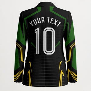 Personalized Jamaica Cricket Lion Mascot Blazer Kingsmen Royal King Batsman Sport