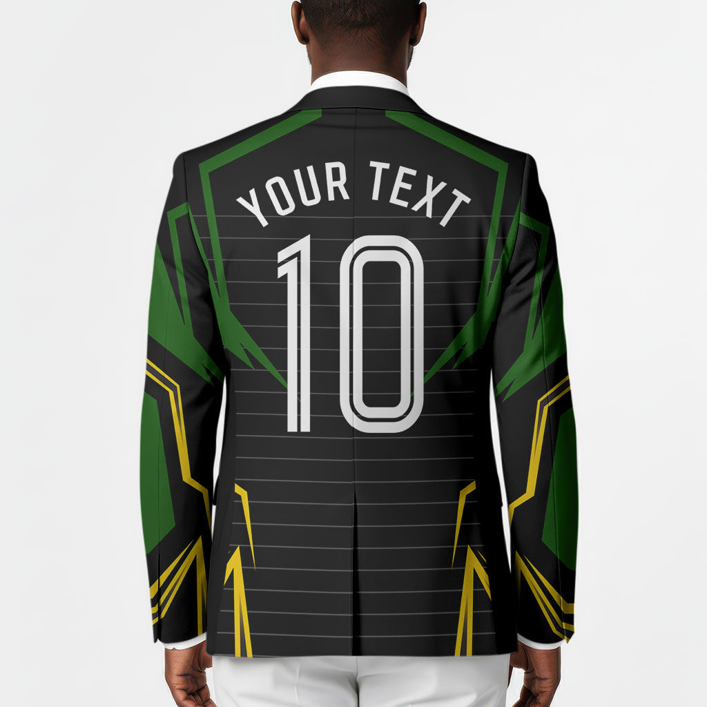 Personalized Jamaica Cricket Lion Mascot Blazer Kingsmen Royal King Batsman Sport