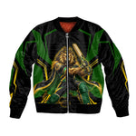Personalized Jamaica Cricket Lion Mascot Bomber Jacket Kingsmen Royal King Batsman Sport
