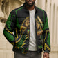 Personalized Jamaica Cricket Lion Mascot Bomber Puffer Jacket Kingsmen Royal King Batsman Sport