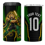 Personalized Jamaica Cricket Lion Mascot 4 in 1 Can Cooler Tumbler Kingsmen Royal King Batsman Sport