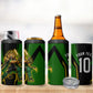 Personalized Jamaica Cricket Lion Mascot 4 in 1 Can Cooler Tumbler Kingsmen Royal King Batsman Sport