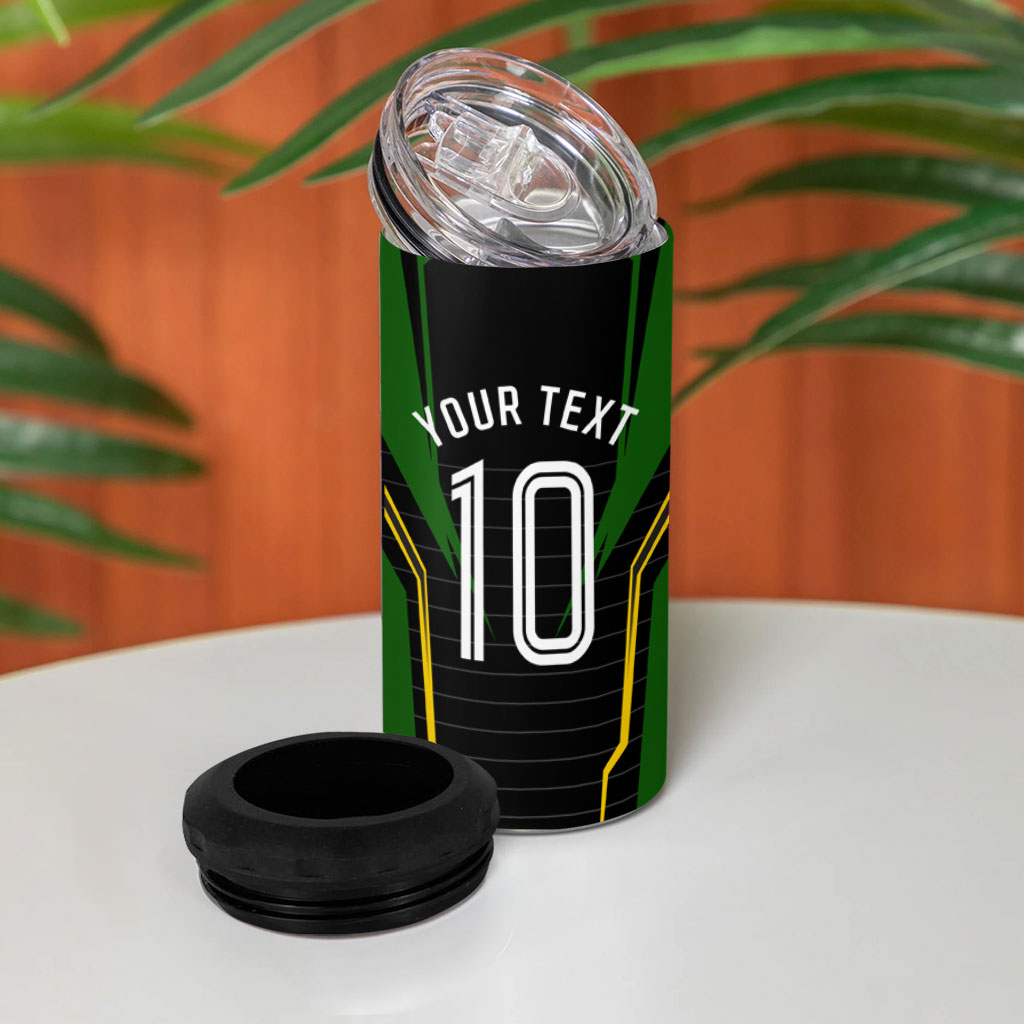 Personalized Jamaica Cricket Lion Mascot 4 in 1 Can Cooler Tumbler Kingsmen Royal King Batsman Sport