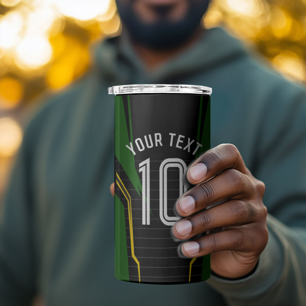 Personalized Jamaica Cricket Lion Mascot 4 in 1 Can Cooler Tumbler Kingsmen Royal King Batsman Sport