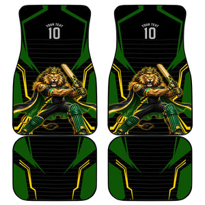 Personalized Jamaica Cricket Lion Mascot Car Mats Kingsmen Royal King Batsman Sport