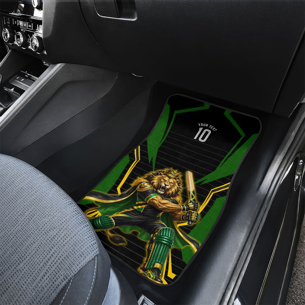 Personalized Jamaica Cricket Lion Mascot Car Mats Kingsmen Royal King Batsman Sport
