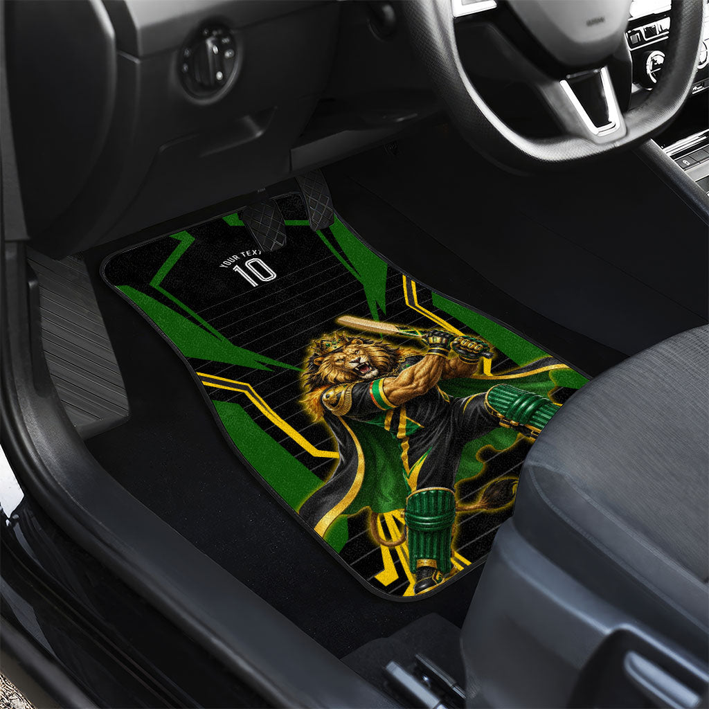 Personalized Jamaica Cricket Lion Mascot Car Mats Kingsmen Royal King Batsman Sport