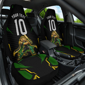 Personalized Jamaica Cricket Lion Mascot Car Seat Cover Kingsmen Royal King Batsman Sport