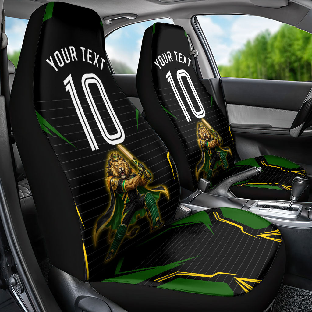 Personalized Jamaica Cricket Lion Mascot Car Seat Cover Kingsmen Royal King Batsman Sport