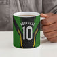 Personalized Jamaica Cricket Lion Mascot Ceramic Mug Kingsmen Royal King Batsman Sport