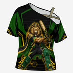 Personalized Jamaica Cricket Lion Mascot Cross Shoulder Shirt Kingsmen Royal King Batsman Sport