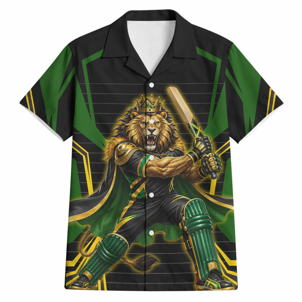 Personalized Jamaica Cricket Lion Mascot Hawaiian Shirt Kingsmen Royal King Batsman Sport