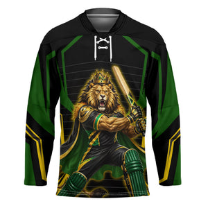 Personalized Jamaica Cricket Lion Mascot Hockey Jersey Kingsmen Royal King Batsman Sport