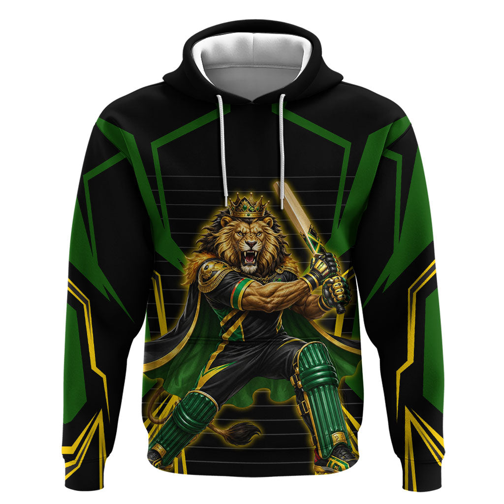 Personalized Jamaica Cricket Lion Mascot Hoodie Kingsmen Royal King Batsman Sport