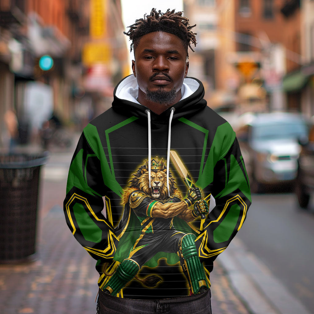 Personalized Jamaica Cricket Lion Mascot Hoodie Kingsmen Royal King Batsman Sport