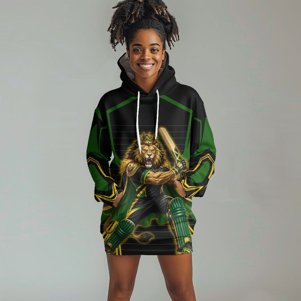 Personalized Jamaica Cricket Lion Mascot Hoodie Dress Kingsmen Royal King Batsman Sport