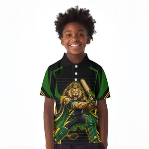 Personalized Jamaica Cricket Lion Mascot Kid Polo Shirt Kingsmen Royal King Batsman Sport